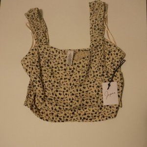 Japna Tan and Black Crop Top New with tags Size L